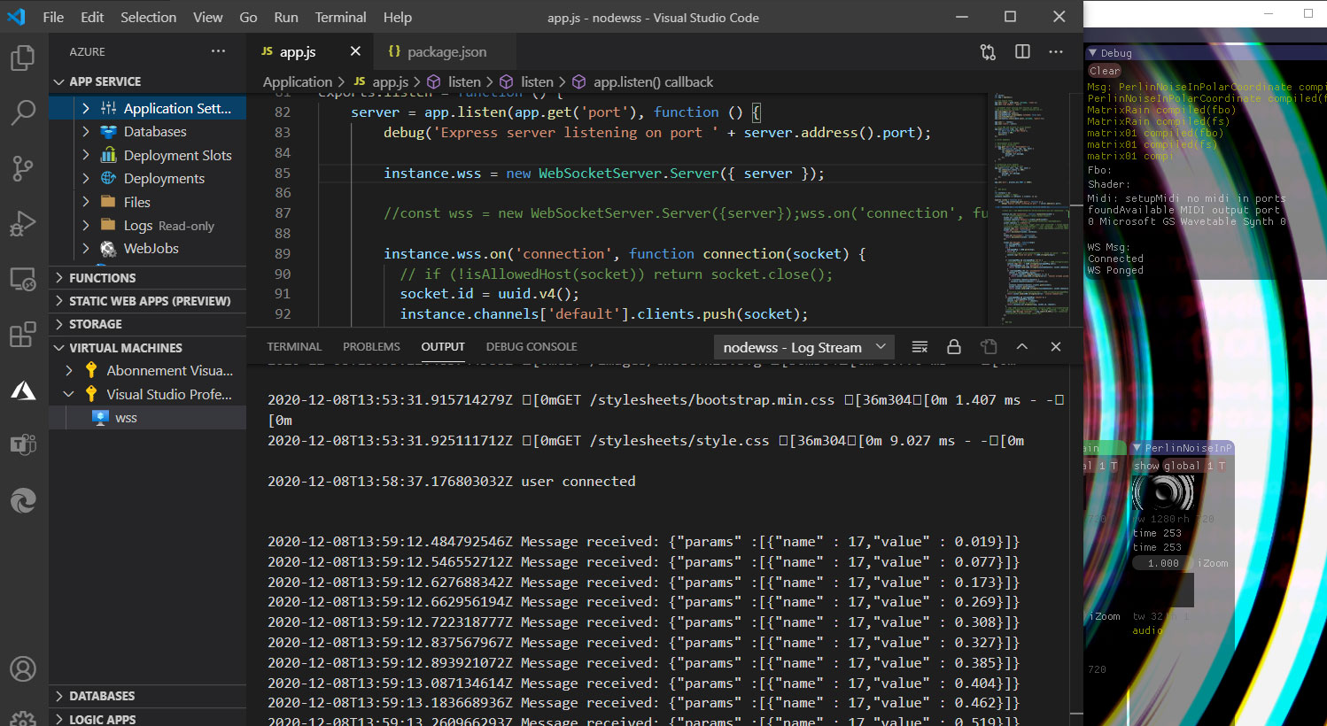 Create a websocket server in Azure